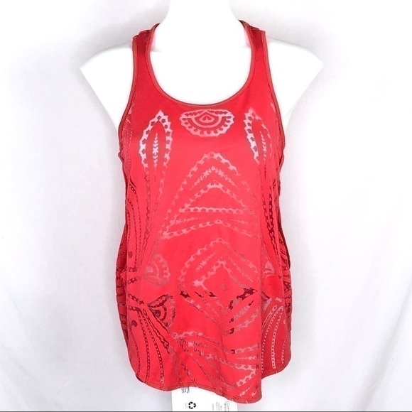 Bar III Tops - Bar III coral laser Cut Out Tank top